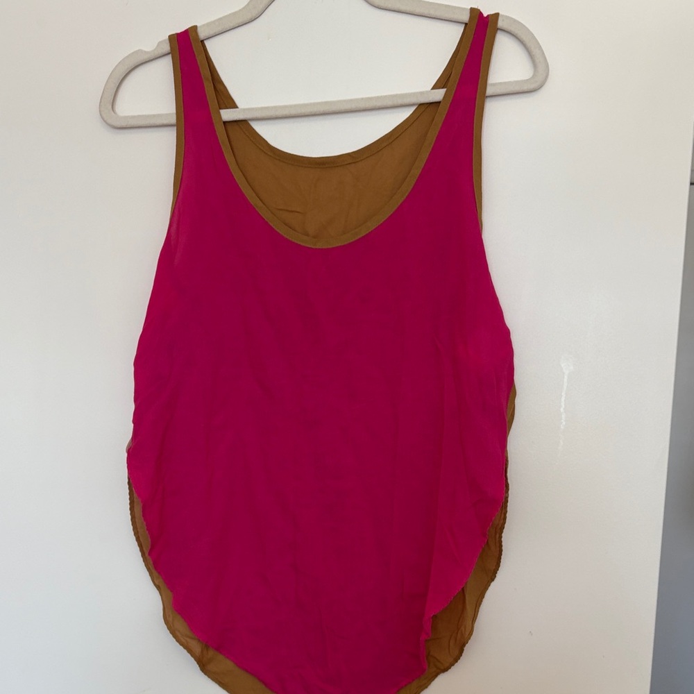One Teaspoon Fuchsia and Mustard Tank Top